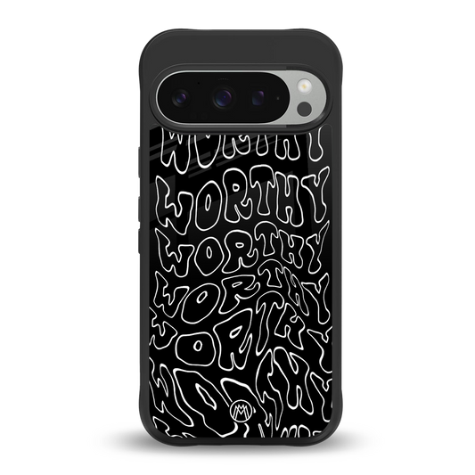 worthy black back phone cover | glass case for google pixel 9 pro
