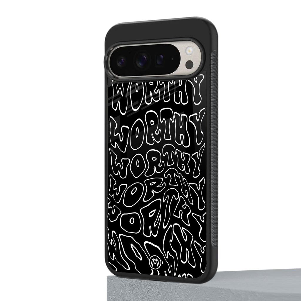worthy black back phone cover | glass case for google pixel 9 pro xl