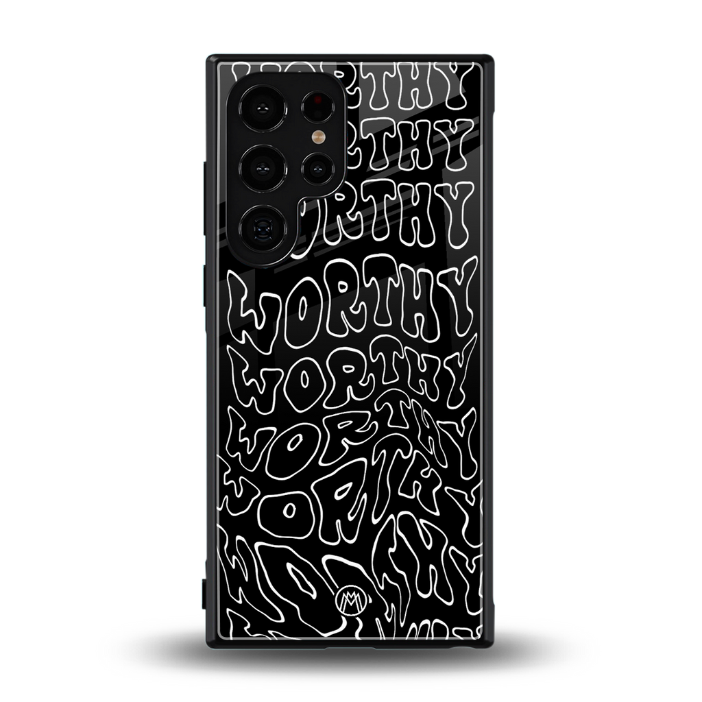 worthy black back phone cover | glass case for samsung galaxy s23 ultra