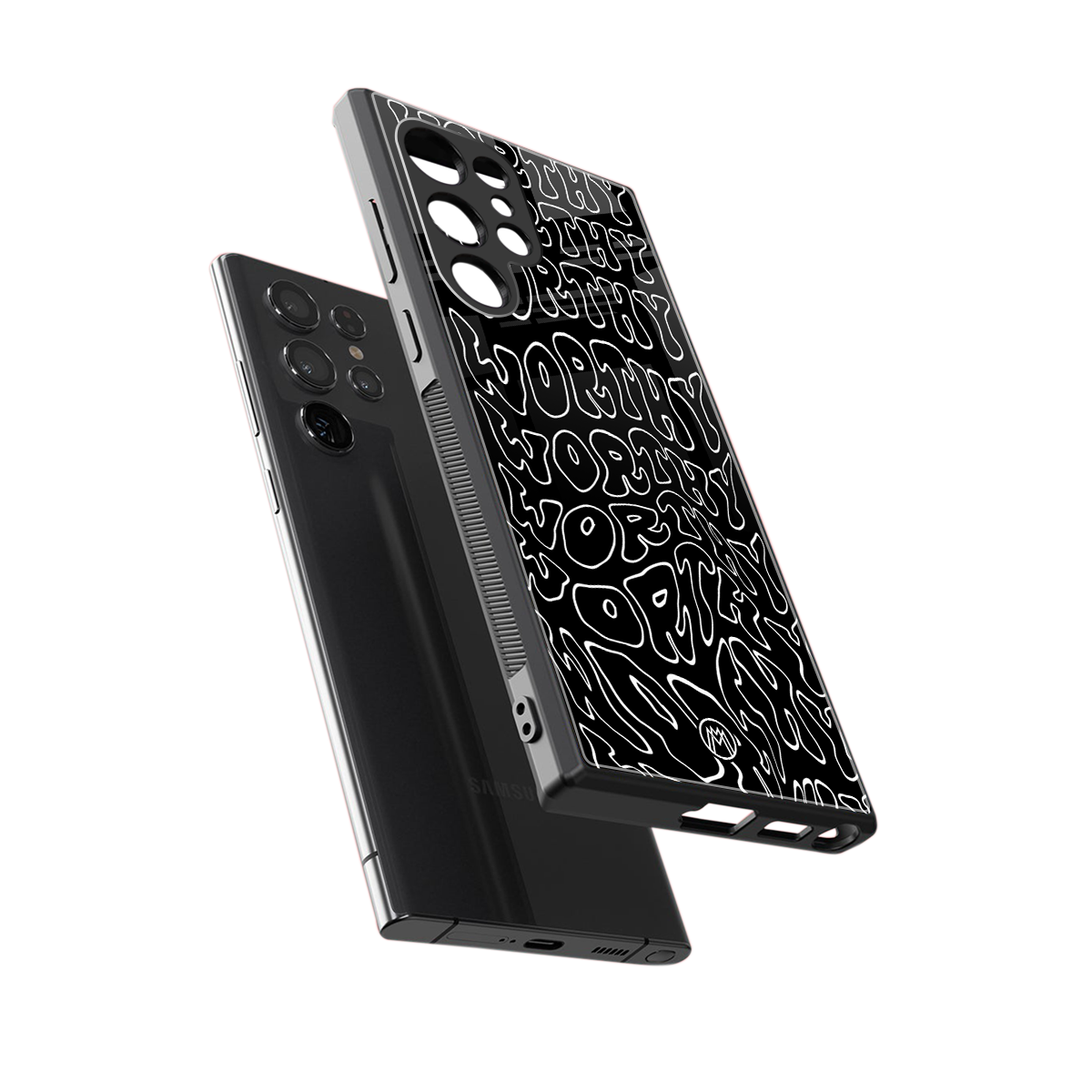 worthy black back phone cover | glass case for samsung galaxy s24 ultra