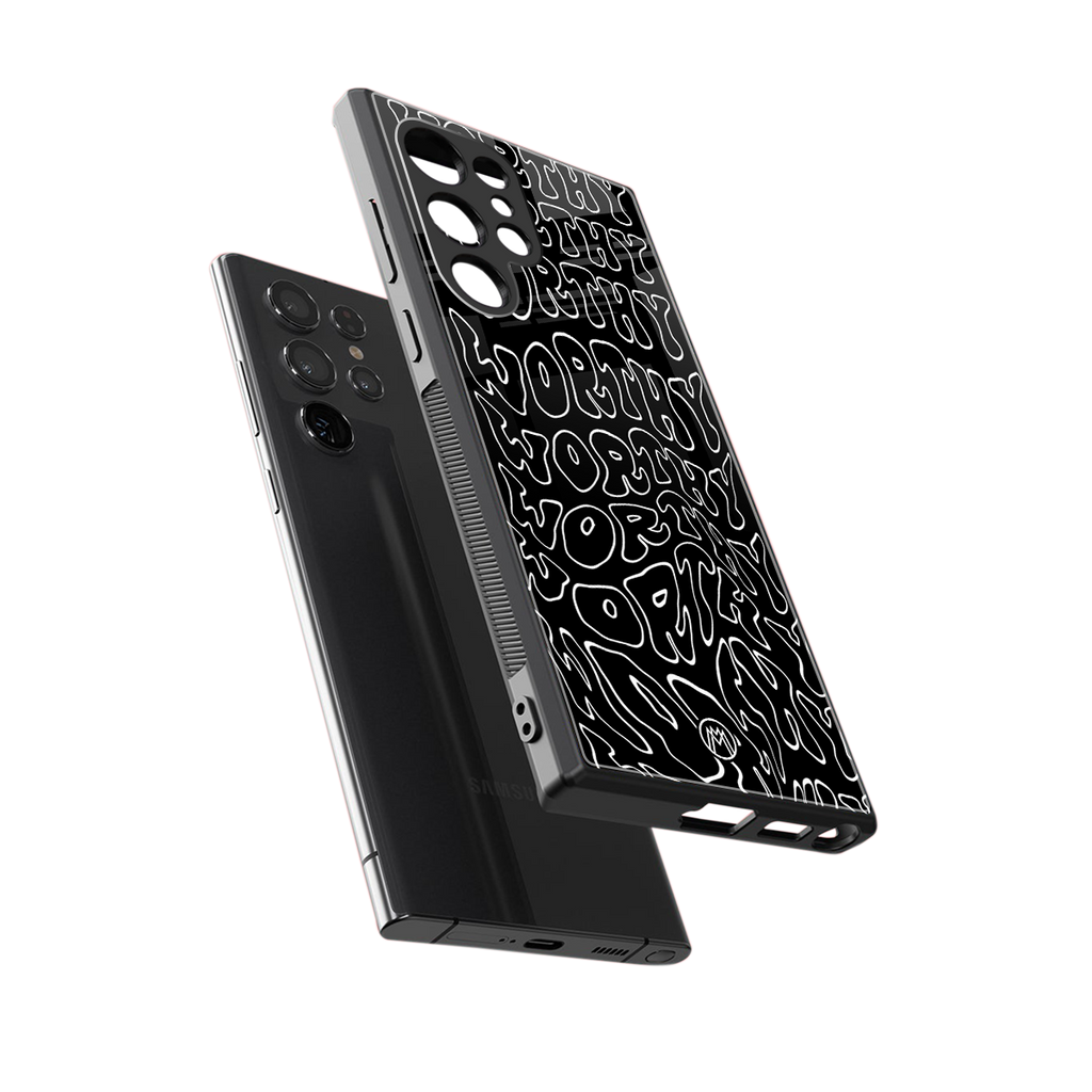 worthy black back phone cover | glass case for samsung galaxy s23 ultra