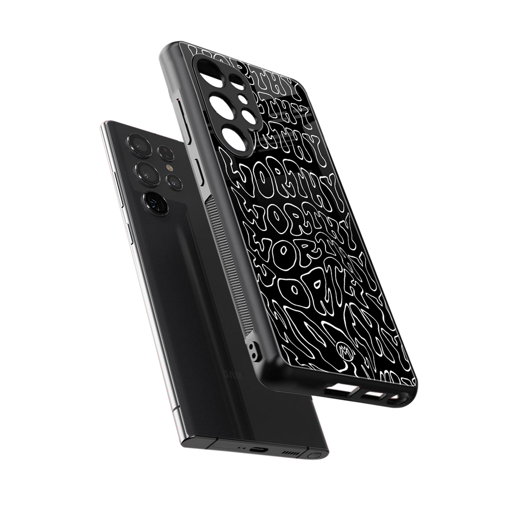 worthy black back phone cover | glass case for samsung galaxy s25 ultra