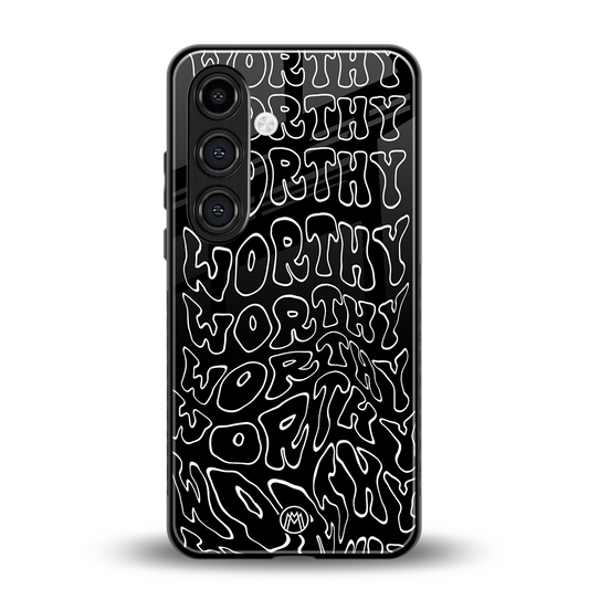 worthy black back phone cover | glass case for samsung galaxy s23