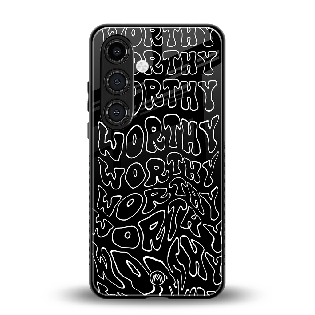 worthy black back phone cover | glass case for samsung galaxy s24 plus