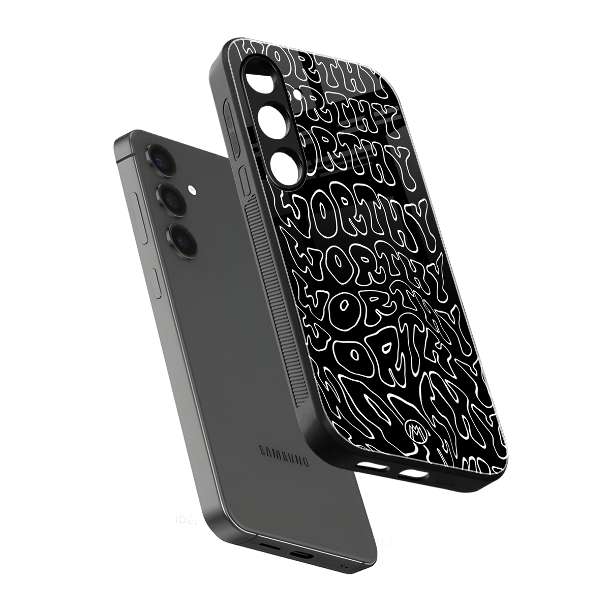 worthy black back phone cover | glass case for samsung galaxy s24 plus