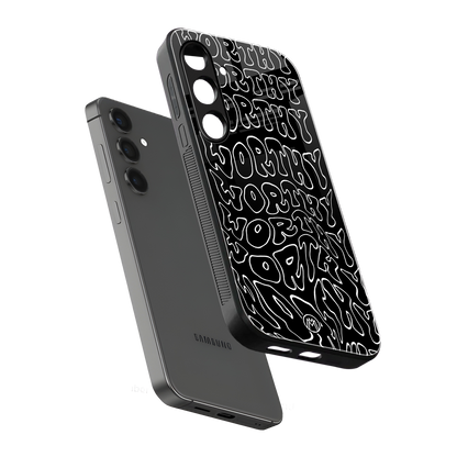 worthy black back phone cover | glass case for samsung galaxy s24 plus