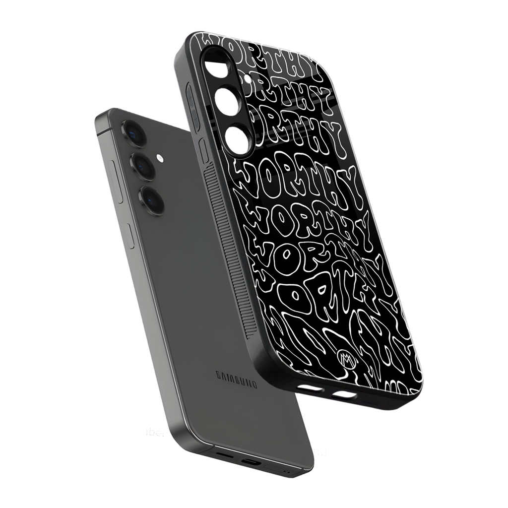 worthy black back phone cover | glass case for samsung galaxy s24 fe