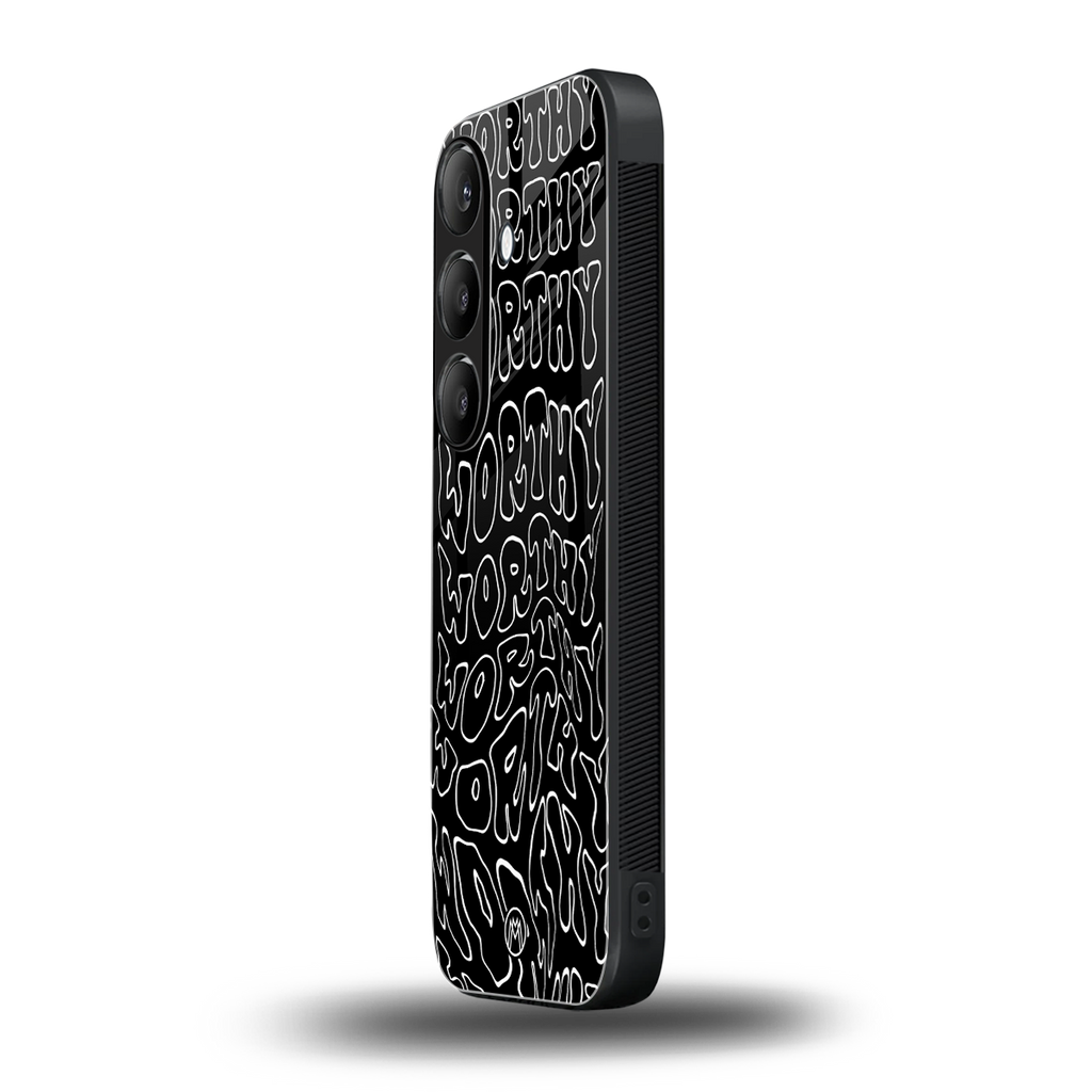 worthy black back phone cover | glass case for samsung galaxy s23 plus