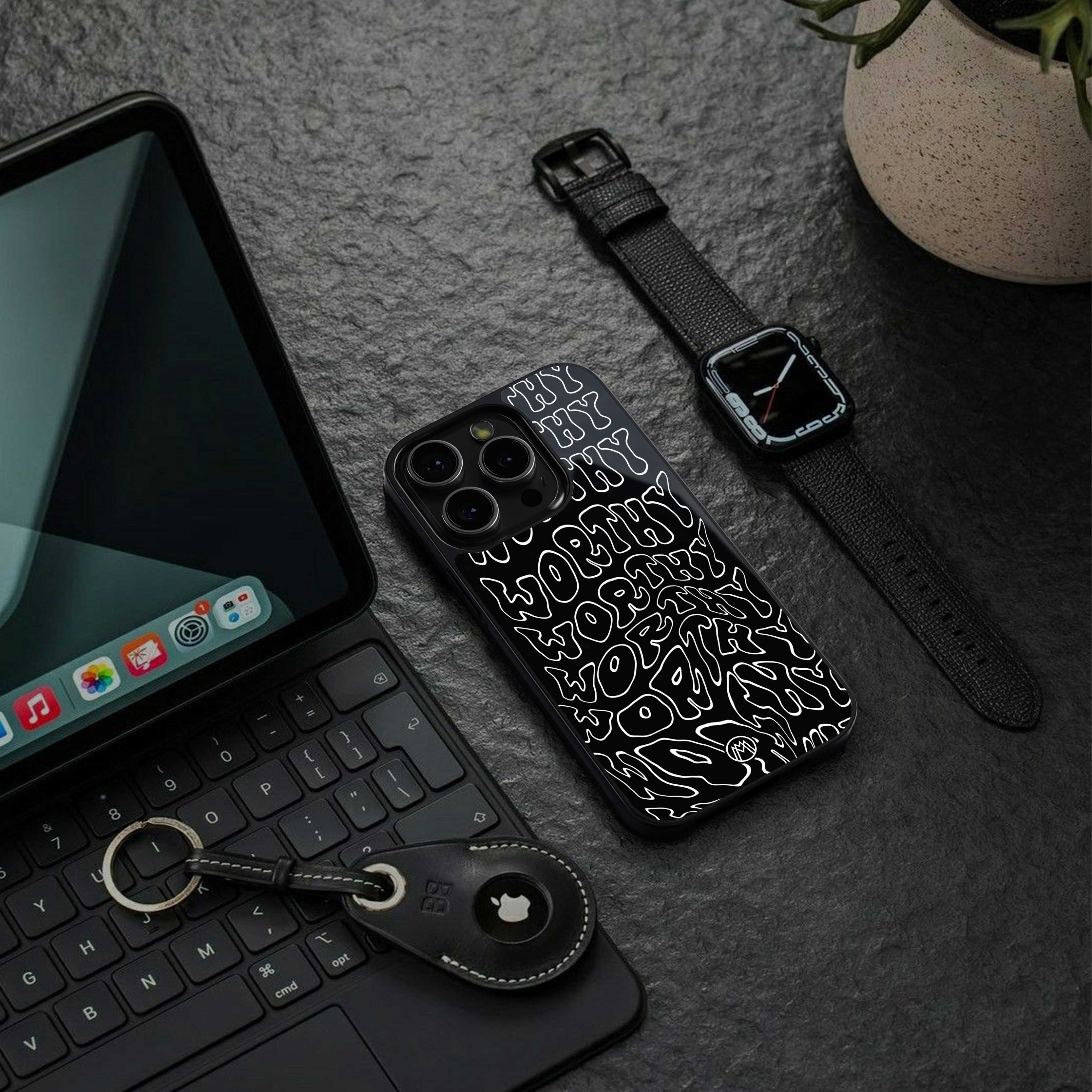 worthy black back phone cover | glass case for samsung galaxy s24