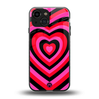 y2k black pink hearts aesthetic back phone cover | glass case for iphone 13 mini