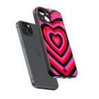 y2k black pink hearts aesthetic back phone cover | glass case for iphone 13 mini