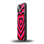 y2k black pink hearts aesthetic back phone cover | glass case for iphone 13 mini