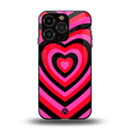 y2k black pink hearts aesthetic back phone cover | glass case for iphone 13 pro