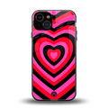 y2k black pink hearts aesthetic back phone cover | glass case for iphone 13