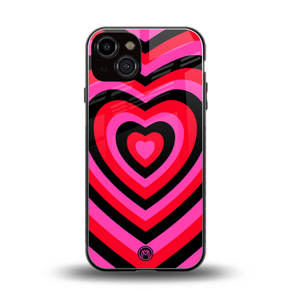 y2k black pink hearts aesthetic back phone cover | glass case for iphone 13