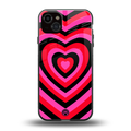 y2k black pink hearts aesthetic back phone cover | glass case for iphone 15 plus