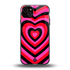 y2k black pink hearts aesthetic back phone cover | glass case for iphone 15 plus