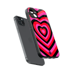 y2k black pink hearts aesthetic back phone cover | glass case for iphone 14 plus