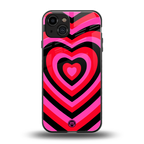 y2k black pink hearts aesthetic back phone cover | glass case for iphone 15