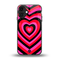 y2k black pink hearts aesthetic back phone cover | glass case for iphone 16 plus