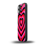 y2k black pink hearts aesthetic back phone cover | glass case for iphone 16 plus