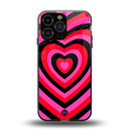 y2k black pink hearts aesthetic back phone cover | glass case for iphone 16 pro max