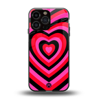y2k black pink hearts aesthetic back phone cover | glass case for iphone 16 pro max