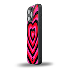 y2k black pink hearts aesthetic back phone cover | glass case for iphone 16 pro max