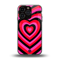 y2k black pink hearts aesthetic back phone cover | glass case for iphone 16 pro