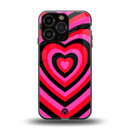 y2k black pink hearts aesthetic back phone cover | glass case for iphone 16 pro