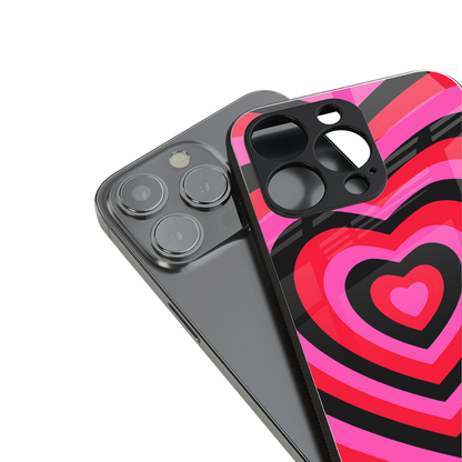 y2k black pink hearts aesthetic back phone cover | glass case for iphone 16 pro max