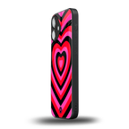 y2k black pink hearts aesthetic back phone cover | glass case for iphone 16