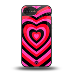 y2k black pink hearts aesthetic back phone cover | glass case for iphone 16e