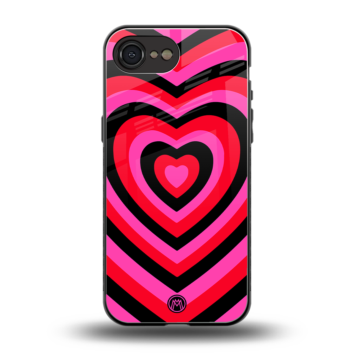 y2k black pink hearts aesthetic back phone cover | glass case for iphone 16e