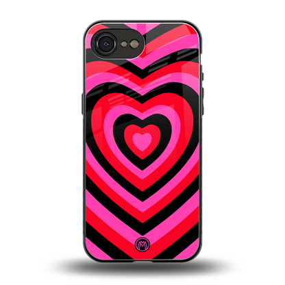 y2k black pink hearts aesthetic back phone cover | glass case for iphone 16e