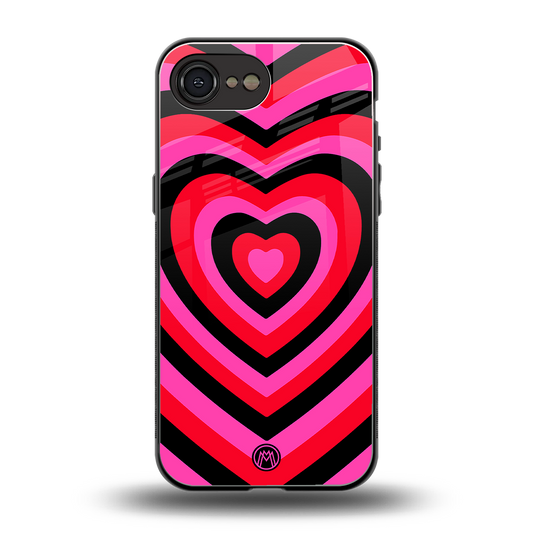 y2k black pink hearts aesthetic back phone cover | glass case for iphone 16e