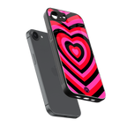 y2k black pink hearts aesthetic back phone cover | glass case for iphone 16e