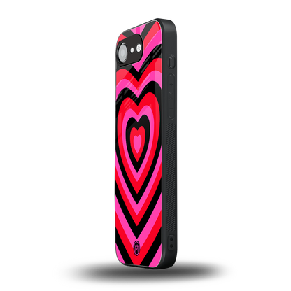 y2k black pink hearts aesthetic back phone cover | glass case for iphone 16e