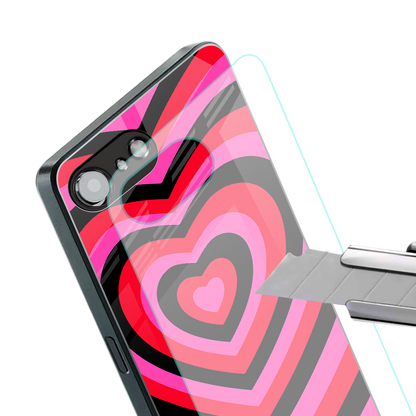 y2k black pink hearts aesthetic back phone cover | glass case for iphone 16e