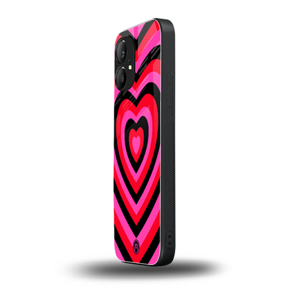 y2k black pink hearts aesthetic back phone cover | glass case for nothing phone 1