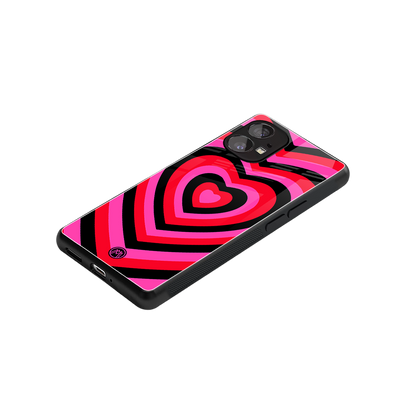 y2k black pink hearts aesthetic back phone cover | glass case for nothing phone 1