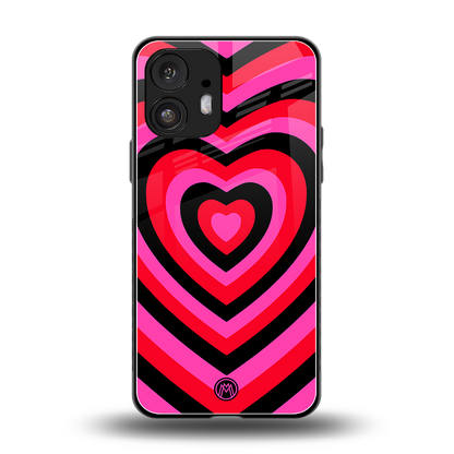 y2k black pink hearts aesthetic back phone cover | glass case for nothing phone 2