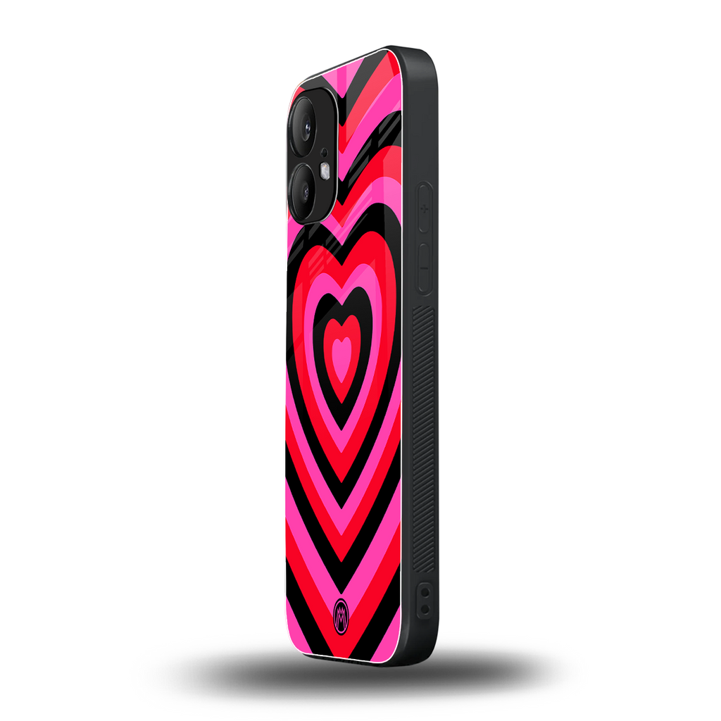 y2k black pink hearts aesthetic back phone cover | glass case for nothing phone 2