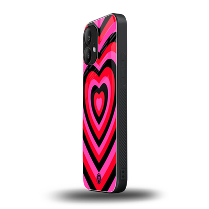 y2k black pink hearts aesthetic back phone cover | glass case for nothing phone 2