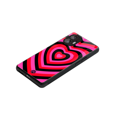y2k black pink hearts aesthetic back phone cover | glass case for nothing phone 2