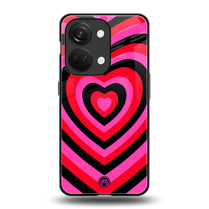 y2k black pink hearts aesthetic back phone cover | glass case for oneplus nord 3
