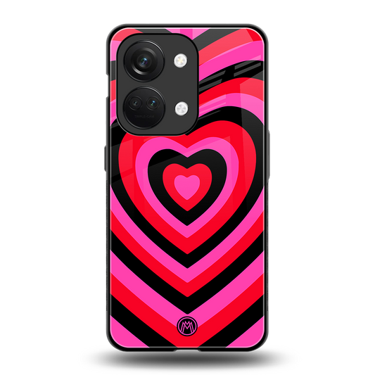 y2k black pink hearts aesthetic back phone cover | glass case for oneplus nord 3