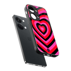 y2k black pink hearts aesthetic back phone cover | glass case for oneplus nord 3