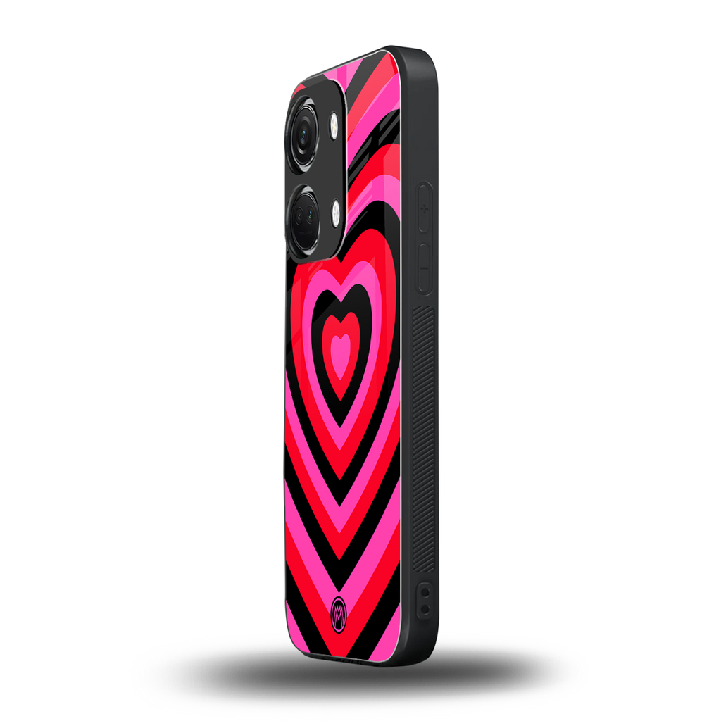 y2k black pink hearts aesthetic back phone cover | glass case for oneplus nord 3