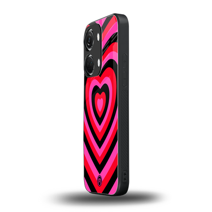 y2k black pink hearts aesthetic back phone cover | glass case for oneplus nord 3